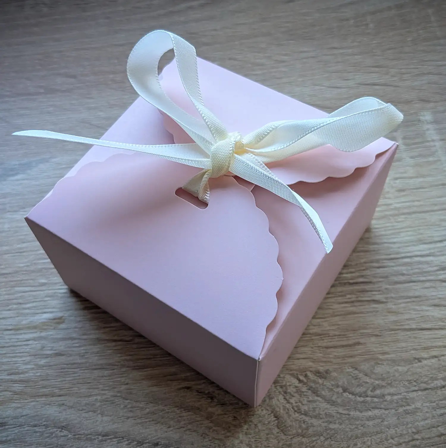 Kleine rosa Geschenkverpackung mit Schleife für Hunde vom Hotel Wernerwald